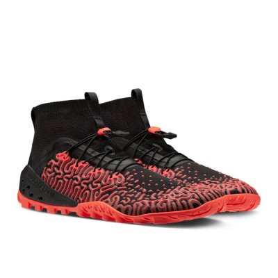 Vivobarefoot Women's Esc Tempest Off Road Running Shoes - Black / Neon Coral USA [AKX621594]